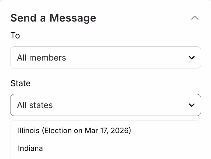 Message members by location