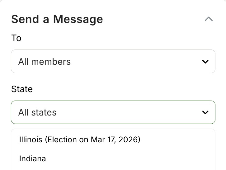Message members by location
